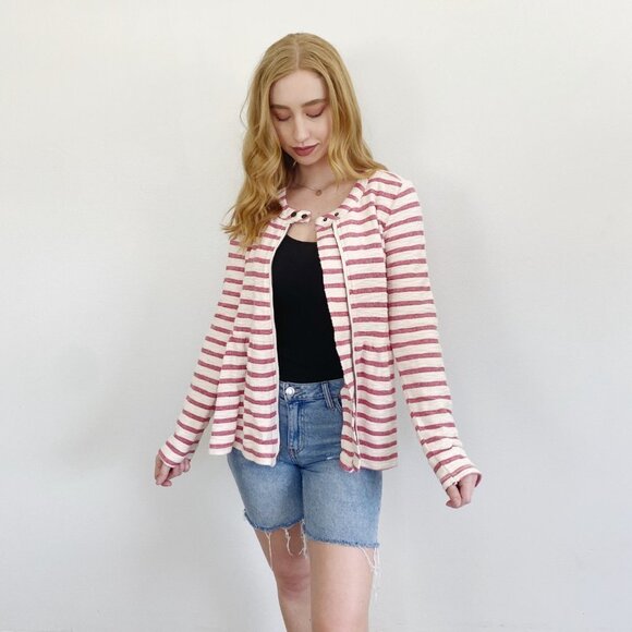 Free People Peplum Tweed Stripe Jacket Medium - Picture 4 of 4